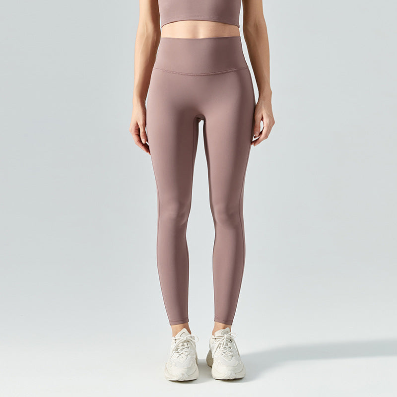 Leggings fitness taille haute, effet ventre plat, doux double face