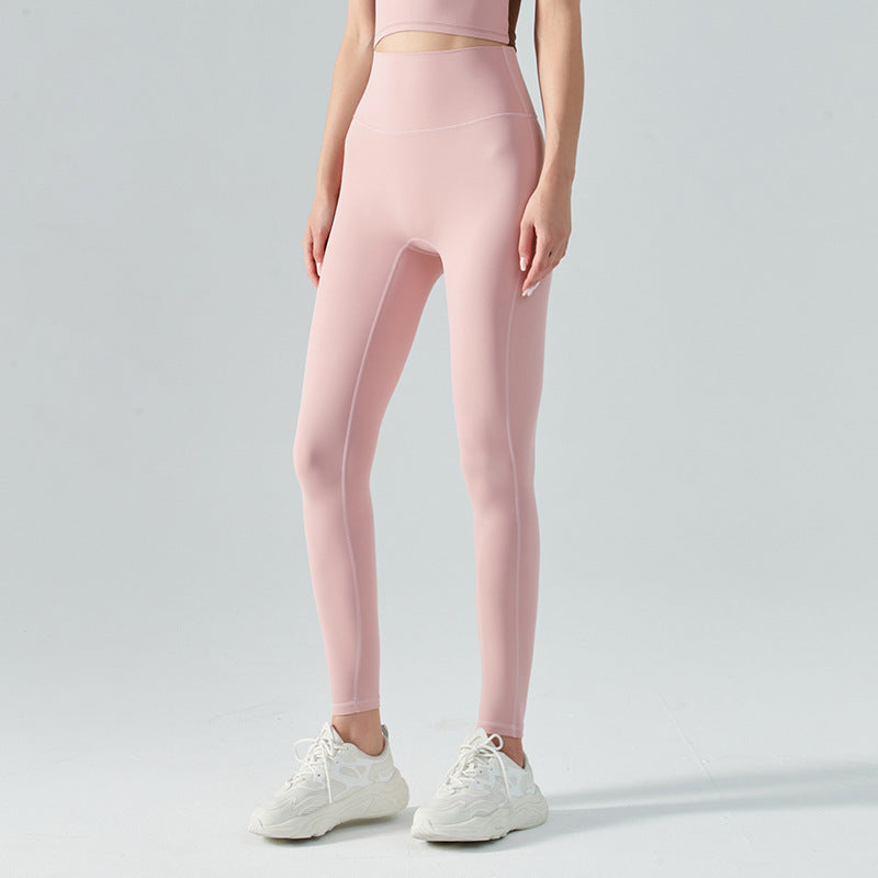 Leggings fitness taille haute, effet ventre plat, doux double face