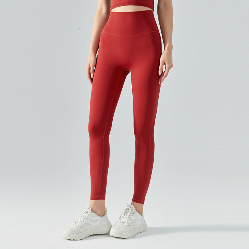Leggings fitness taille haute, effet ventre plat, doux double face