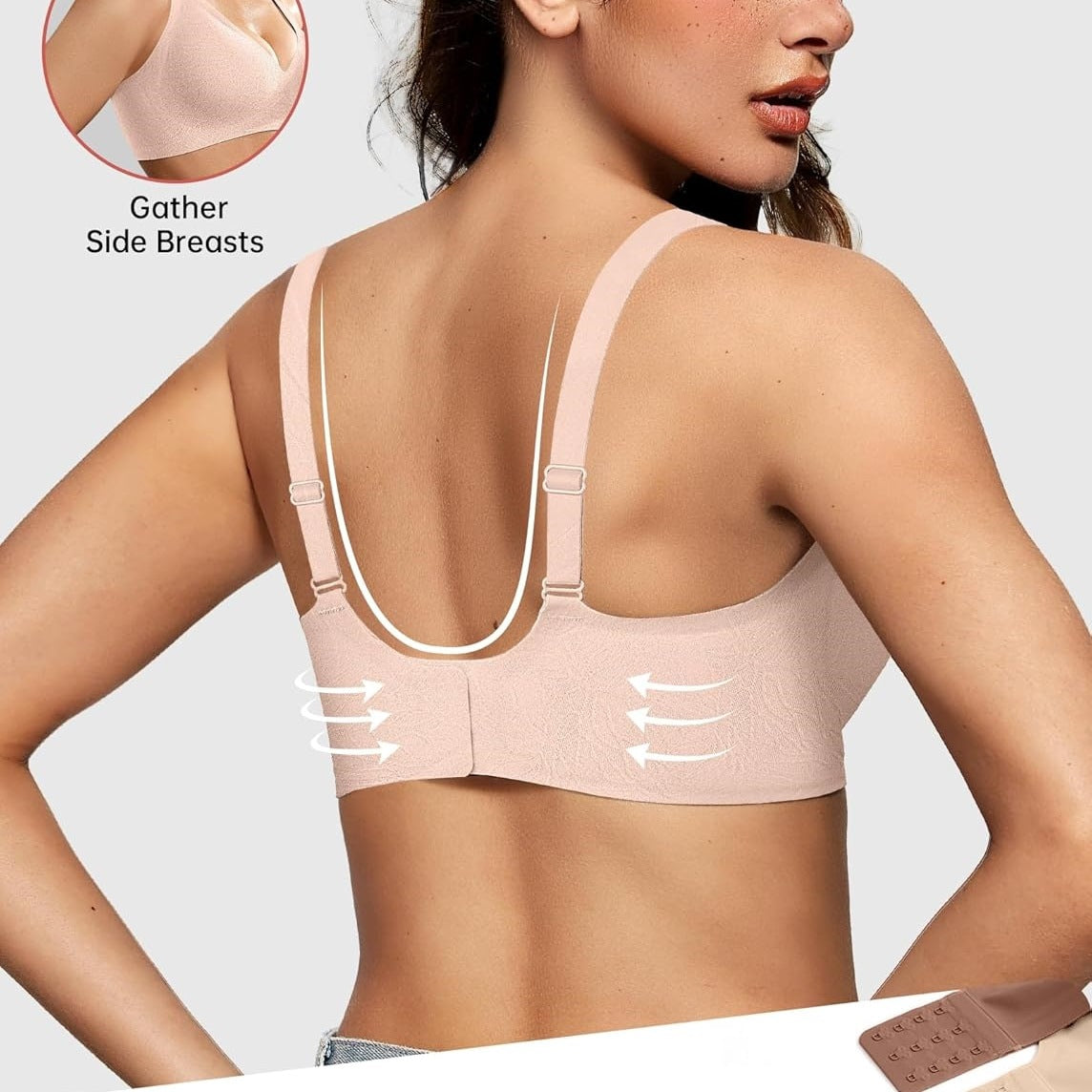 Soutien-gorge décolleté plongeant en V, sans armature
