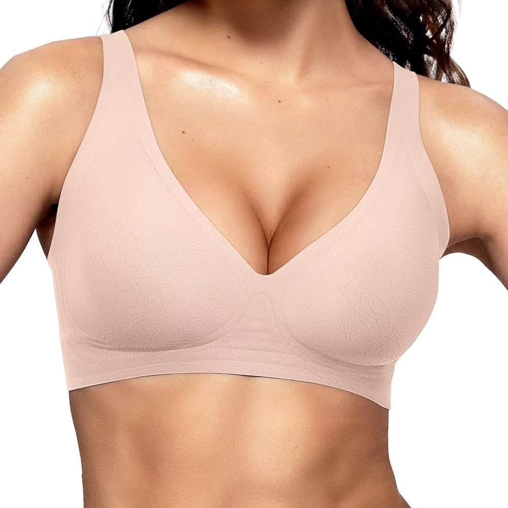 Soutien-gorge décolleté plongeant en V, sans armature