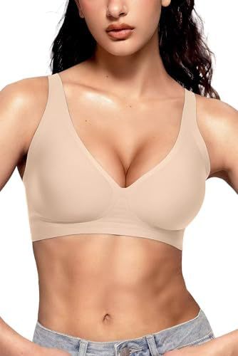 Soutien-gorge décolleté plongeant en V, sans armature
