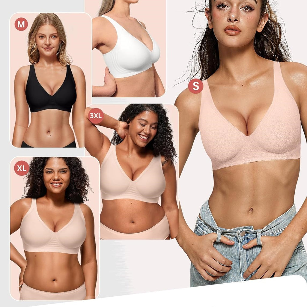 Soutien-gorge décolleté plongeant en V, sans armature