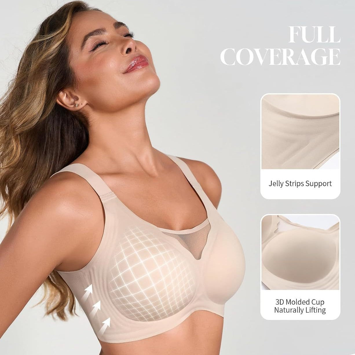 Soutien-gorge push-up femme, sans armatures