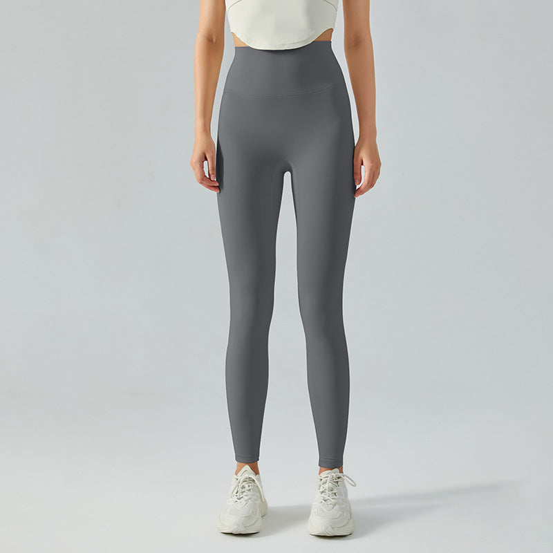 Leggings fitness taille haute, effet ventre plat, doux double face